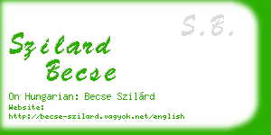 szilard becse business card